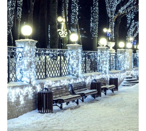 Светодиодная гирлянда ARD-EDGE-CLASSIC-2400x600-CLEAR-88LED-FLASH WHITE (230V, 6W)  026003  Arlight