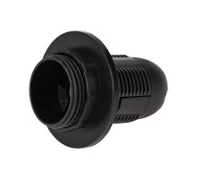 Патрон пластиковый термостойкий подвесной с кольцом Е14, черный  11-8827  Rexant