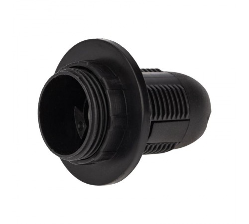 Патрон пластиковый термостойкий подвесной с кольцом Е14, черный  11-8827  Rexant