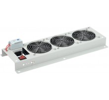 Вентиляторная панель с выключателем и термостатом 3 модуля серая  FM35-32M  ITK