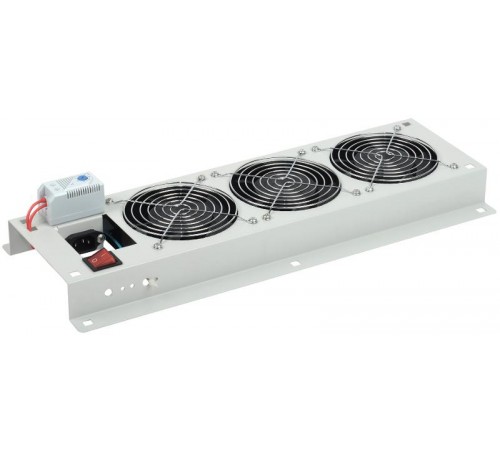 Вентиляторная панель с выключателем и термостатом 3 модуля серая  FM35-32M  ITK