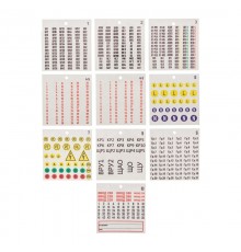 Набор наклеек "Маркировка электрощитов М-2" 100х100мм (цифры, знаки электробезопасности, 10 листов)  56-0080  REXANT