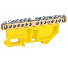 Шина  NO-224-92 PE земля на DIN-изоляторе ШНИ-6х9-14-Д-желтый  Б0062965  ЭРА