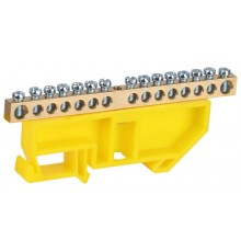 Шина  NO-224-92 PE земля на DIN-изоляторе ШНИ-6х9-14-Д-желтый  Б0062965  ЭРА