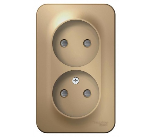 Blanca Титан О/У с изолирующей пластиной Титан Розетка 2-ая без заземления со шторками 16А, 250В  BLNRA001214  SE