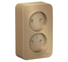 Blanca Титан О/У с изолирующей пластиной Титан Розетка 2-ая без заземления со шторками 16А, 250В  BLNRA001214  SE