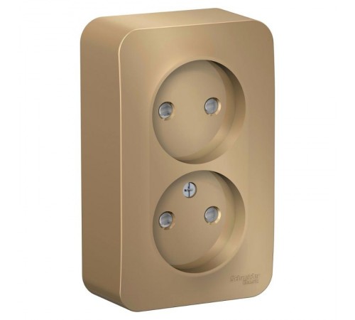 Blanca Титан О/У с изолирующей пластиной Титан Розетка 2-ая без заземления со шторками 16А, 250В  BLNRA001214  SE