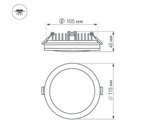 Светодиодная панель LTD-115SOL-15W Warm White  020708  Arlight