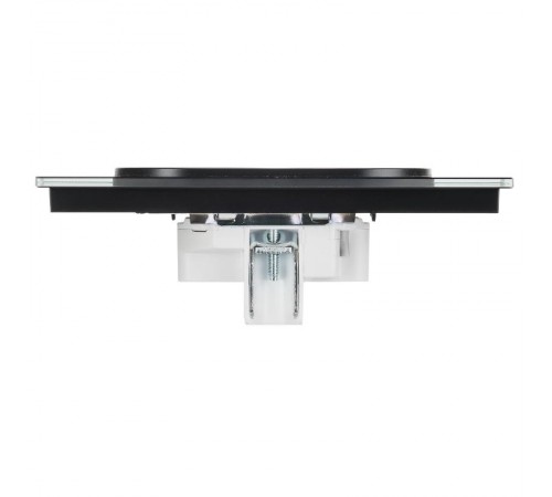 SKANDY Розетка 2-местная без з/к/ш стекло 10А SK-R03Bl черн.  SK-R20-10-K02  IEK