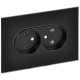 SKANDY Розетка 2-местная без з/к/ш стекло 10А SK-R03Bl черн.  SK-R20-10-K02  IEK
