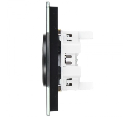 SKANDY Розетка 2-местная без з/к/ш стекло 10А SK-R03Bl черн.  SK-R20-10-K02  IEK