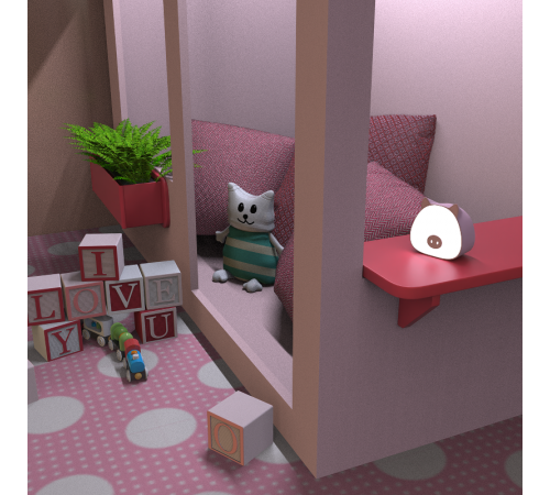 Светильник ночник настольный Qplus GTL703 5W 200lm 2700-6000K 5V Li-ion 1200mA розовый диммируемый LED 1/10/30  NN7034  Gauss