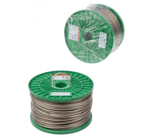 Трос стальной в полимерной оболочке поверенный ТСП-П-4-130, диаметр 4 мм, длина 130 м, катушка,  SQ1027-0630  TDM