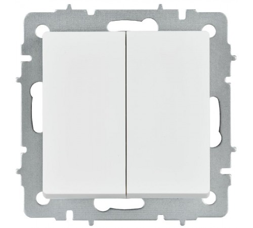 BRITE Выключатель 2-клавишный перекрестный 10А ВС10-2-3-БрАБ арктический белый   BR-V23-0-10-K91  IEK