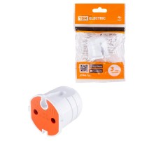 Кабельная розетка б/з белая с красной вставкой 10А 250B белая  SQ1806-0213  TDM