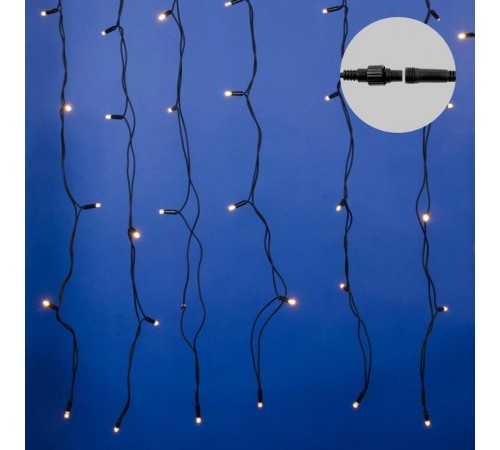 Занавес светодиодный с эффектом мерцания ULD-C2030-240/TBK WARM WHITE IP67  3х2м соед. 240 диодов. тепл белый свет. шнур черный  UL-00003938  Uniel