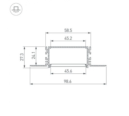  Профиль FANTOM-BENT-W49-SIDE-2000 ANOD (Arlight, Алюминий) 046423  Arlight  