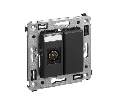 Розетка TV одиночная в стену, "Avanti", "Черный матовый"  4412503  DKC