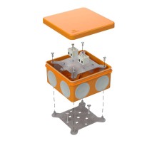 Коробка огнестойкая для о/п двухкомпонентная 60-0300-FR2.5-4 Е15-Е60 (латунь) 100х100х50 IP66 4p, 2.5 мм.кв. 60-0300-FR2.5-4-Е60  Промрукав