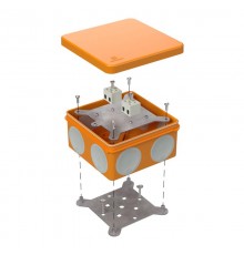 Коробка огнестойкая для о/п двухкомпонентная 60-0300-FR2.5-4 Е15-Е60 (латунь) 100х100х50 IP66 4p, 2.5 мм.кв. 60-0300-FR2.5-4-Е60  Промрукав