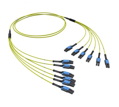 Оптическая разветвительная сборка 12ОВ 9/125 OS2, 6хLC-UPC Duplex Uniboot/6хLC-UPC Duplex Uniboot, 10м (предустановленнаяконфигурация: тип полярности 