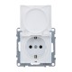 SUNO Силовая розетка 2К+З 16А 250В. С крышкой IP21. С защитными шторками. Безвинтовые зажимы Цвет "Белый"  721127  Legrand