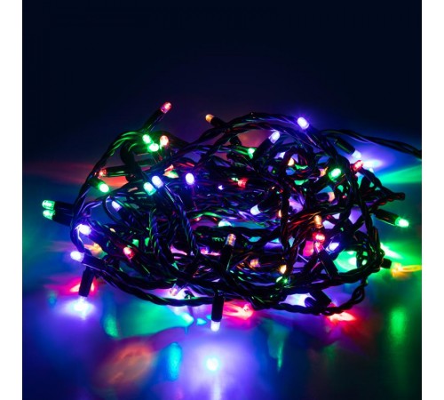 Гирлянда светодиодная нить ERAPS-PM10 черный ПВХ 10 м мультиколор 100 LED, IP65  Б0056016  ЭРА