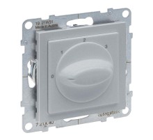 SUNO Выключатель вентилятора 4-позиционный. Винтовые зажимы. Цвет "Алюминий"  721340  Legrand