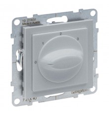 SUNO Выключатель вентилятора 4-позиционный. Винтовые зажимы. Цвет "Алюминий"  721340  Legrand