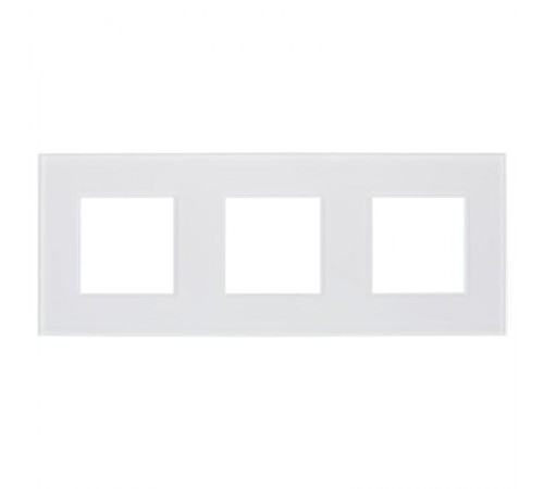 SKANDY Рамка 3-местная SK-F23W стекло арктический белый   SK-M32-G-K01  IEK