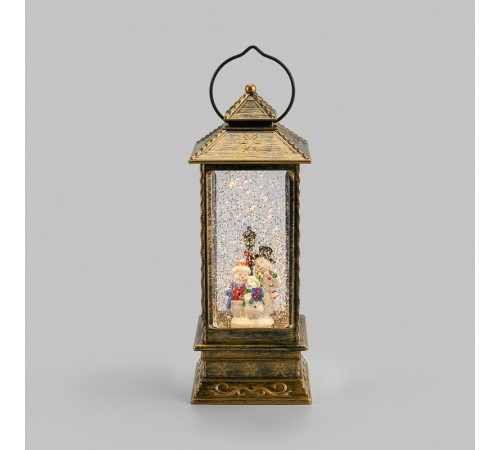 Декоративный фонарь с эффектом снегопада и подсветкой Семья снеговиков  501-191  NEON-NIGHT