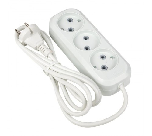 Удлинитель "Эксперт" 3 гнезда  2 метра 10А/2,2кВт без заземления ПВС 2х0,75 EKF PROximaUBA10-275-3-02EKF