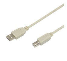 Шнур USB-B (male) штекер - USB-A (male) штекер, длина 3 метра (PE пакет)  18-1106  REXANT