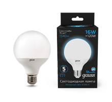 Лампа светодиодная G95 16W 1400lm 6500K E27 LED 1/20  105102316  Gauss
