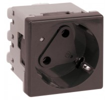 Simon Connect Розетка с заземл. 2P+E с блокиров.вставкой, модуль К45, безвинт.зажим,16А, 250В, графит  KS11-14  Simon