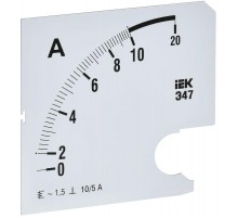 Шкала смен. для амперметра Э47 10/5А-1,5 96х96мм  IPA20D-SC-0010  IEK