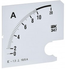 Шкала смен. для амперметра Э47 10/5А-1,5 96х96мм  IPA20D-SC-0010  IEK