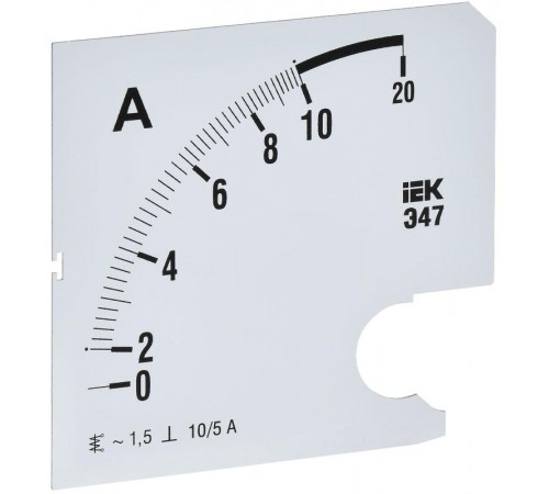 Шкала смен. для амперметра Э47 10/5А-1,5 96х96мм  IPA20D-SC-0010  IEK