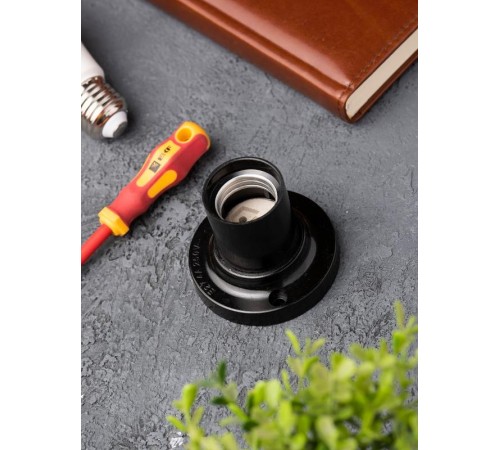 Патрон потолочный карболитовый Е27 черный прямой без наклейки PROxima  LHC-E27-sc  EKF