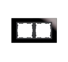 Simon 82 Рамка декоративная, 2 поста, S82 Nature, Стекло, чёрный-графит  82827-32  Simon