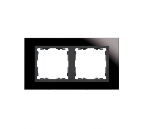 Simon 82 Рамка декоративная, 2 поста, S82 Nature, Стекло, чёрный-графит  82827-32  Simon