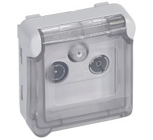 Plexo Серый Розетка TV-SAT IP55  069558  Legrand