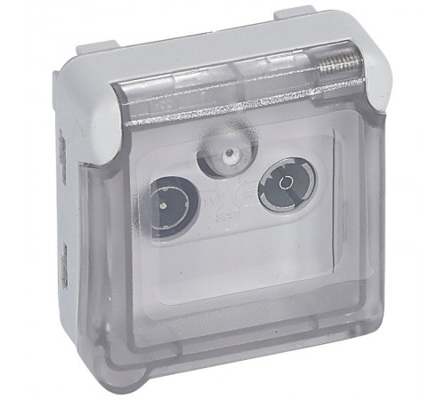 Plexo Серый Розетка TV-SAT IP55  069558  Legrand
