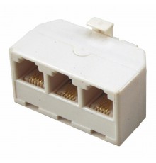 Телефонный тройник RJ-11(6P-4C) (штекер - 3 гнезда)  03-0041  REXANT