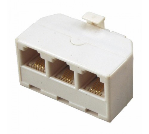 Телефонный тройник RJ-11(6P-4C) (штекер - 3 гнезда)  03-0041  REXANT