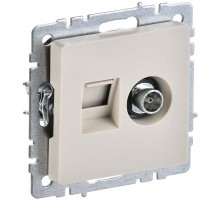 BRITE Розетка двойная TV+RJ45 кат.5E РТВ/РК12-БрКр бежевый  BR-AK20-1-K10  IEK