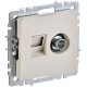 BRITE Розетка двойная TV+RJ45 кат.5E РТВ/РК12-БрКр бежевый  BR-AK20-1-K10  IEK