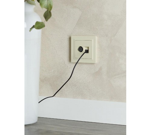 BRITE Розетка двойная TV+RJ45 кат.5E РТВ/РК12-БрКр бежевый  BR-AK20-1-K10  IEK