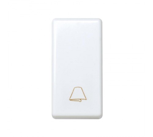 Simon 27 Выключатель 1-кл кнопочный с пиктограммой "звонок", 10А 250В, узкий модуль, S27, белый  27150-64  Simon