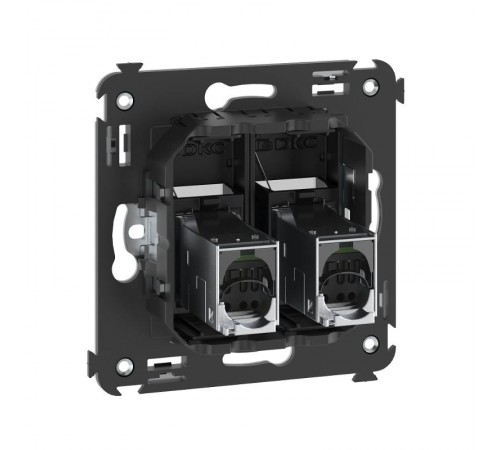 Компьютерная розетка RJ-45 в стену, кат.6 экранированная двойная,"Avanti", "Черный матовый"  4412394  DKC